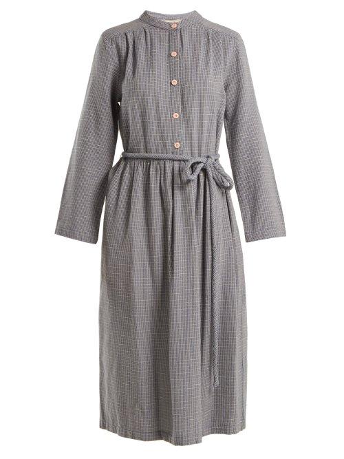 Matchesfashion.com Ace & Jig - Belted Cotton Dress - Womens - Blue White