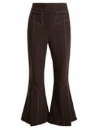 Matchesfashion.com Ellery - Align Kick Flare Wool Blend Trousers - Womens - Black