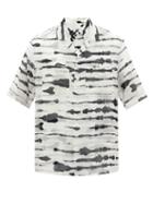Matchesfashion.com Burberry - Layered-collar Zebra-print Silk Shirt - Mens - Multi