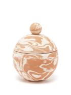 Tina Vaia - Cubi Marbled-ceramic Ice Bucket - Womens - Brown White