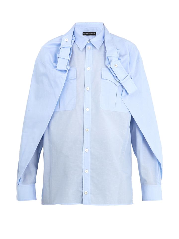 Y Project Overlay-detail Cotton-blend Shirt