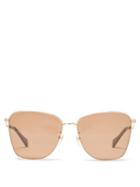 Gucci - Oversized Butterfly Metal Sunglasses - Womens - Brown Gold