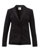 Matchesfashion.com Hillier Bartley - Barathea Wool Blend Tuxedo Jacket - Womens - Black