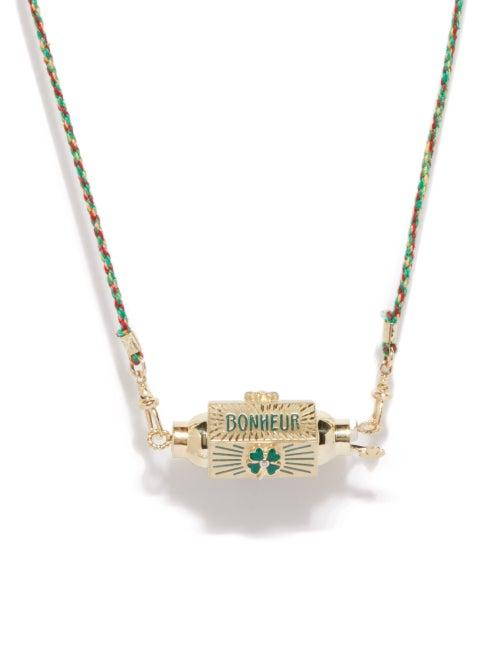 Marie Lichtenberg - Bonheur Locket Diamond, Agate & 14kt Gold Necklace - Womens - Yellow Gold