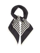Matchesfashion.com Lescarf - No.2 Striped Silk-twill Scarf - Womens - Black Cream