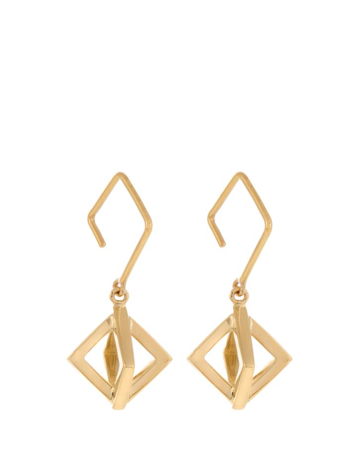 Azlee Axis Small Yellow-gold Earrings