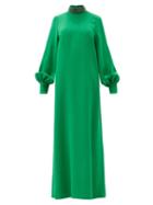 Matchesfashion.com Andrew Gn - Crystal-embellished Crepe Gown - Womens - Green