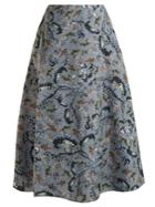 Erdem Tiana Paisley Vine-print Matelass Skirt