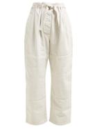 Matchesfashion.com Lemaire - Martial Cotton Twill Trousers - Womens - Ivory