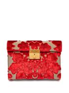 Matchesfashion.com Dolce & Gabbana - Pochette Velvet Brocade Envelope Clutch - Womens - Red Gold