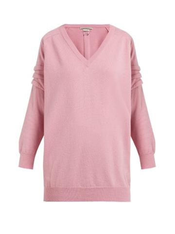 Matchesfashion.com Queene And Belle - V Neck Cashmere Sweater - Womens - Light Pink