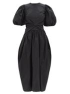 Cecilie Bahnsen - Juniper Puff-sleeve Cotton Dress - Womens - Black