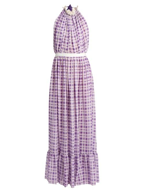 Emilio De La Morena Opaline Halterneck Sleeveless Silk Gown