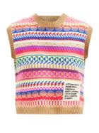 Matchesfashion.com La Fetiche - Abstract-fairisle Wool Sleeveless Sweater - Womens - Multi