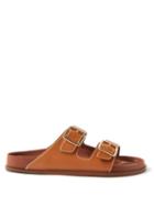 Birkenstock 1774 - 1774 Arizona Buckled Leather Slides - Mens - Tan