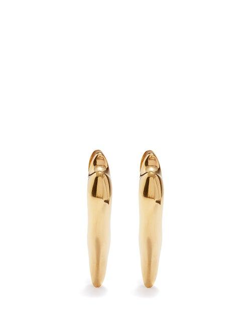 Bottega Veneta - Jagged Gold-plated Sterling-silver Earrings - Womens - Yellow Gold