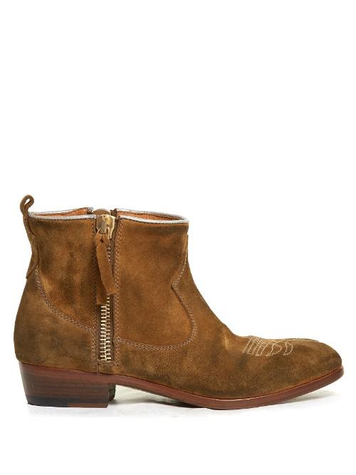 Golden Goose Deluxe Brand Anouk Western Distressed-suede Ankle Boots