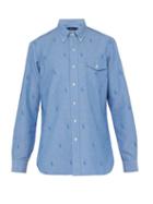 Matchesfashion.com Polo Ralph Lauren - Slim Fit Logo Jacquard Cotton Shirt - Mens - Blue