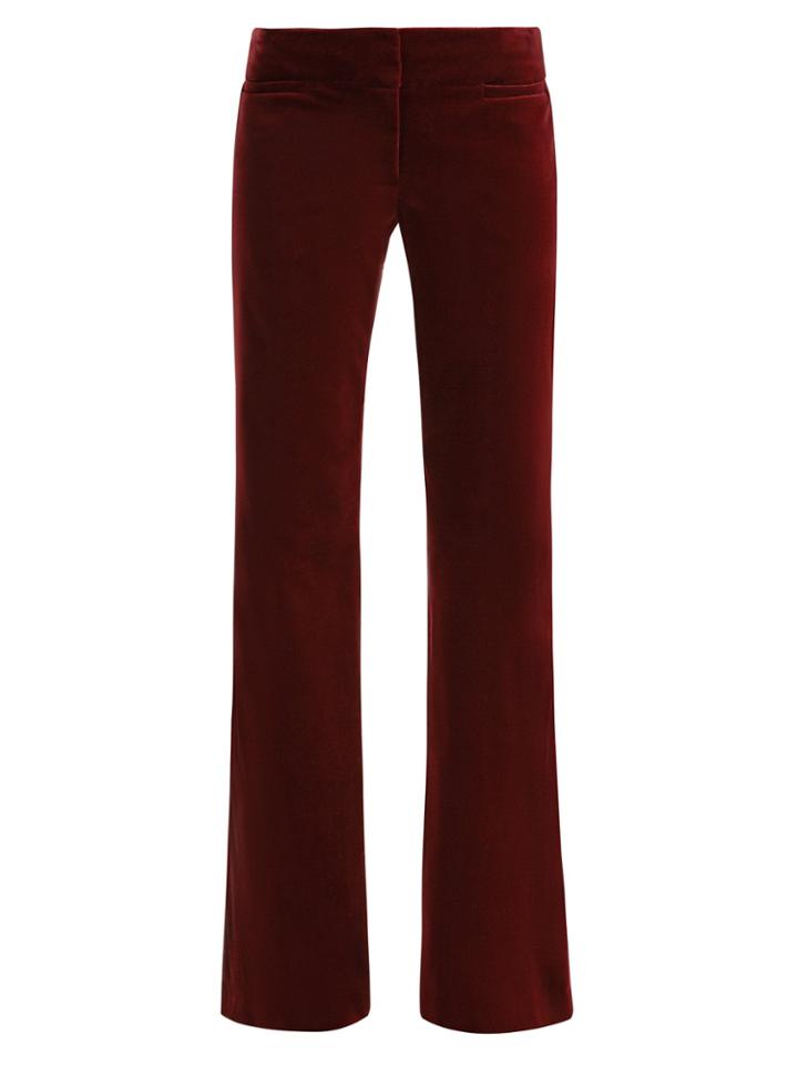 Nili Lotan Mid-rise Flared Velvet Trousers