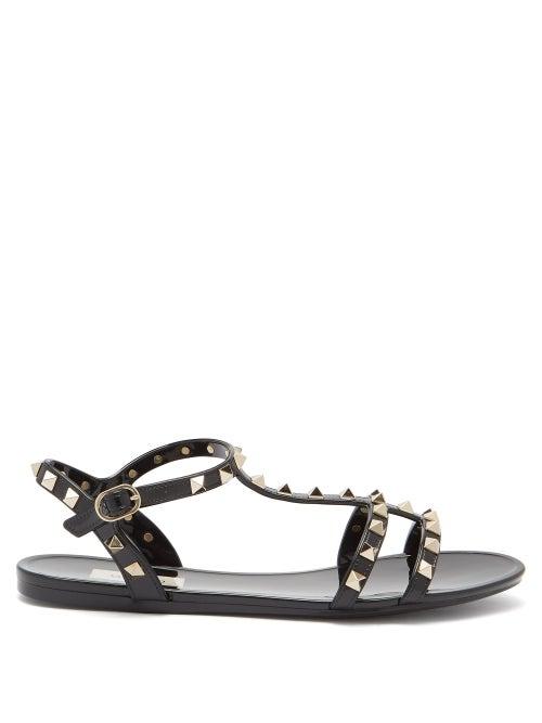 Matchesfashion.com Valentino Garavani - Rockstud Pvc Jelly Sandals - Womens - Black