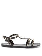 Matchesfashion.com Valentino Garavani - Rockstud Pvc Jelly Sandals - Womens - Black