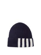 Matchesfashion.com Thom Browne - Four Bar-jacquard Wool Hat - Mens - Navy