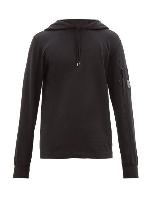 Matchesfashion.com C.p. Company - Lens Sleeve Cotton Hooded Sweatshirt - Mens - Black