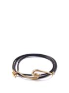 Shaun Leane - Leather And Gold-vermeil Hook Wrap Bracelet - Mens - Yellow Gold