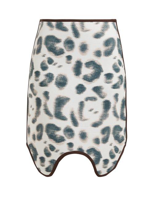 Matchesfashion.com Calvin Klein 205w39nyc - Leopard Print Scuba Skirt - Womens - Pink Multi