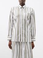 A.p.c. - Sela Striped-cotton Shirt - Womens - Khaki White
