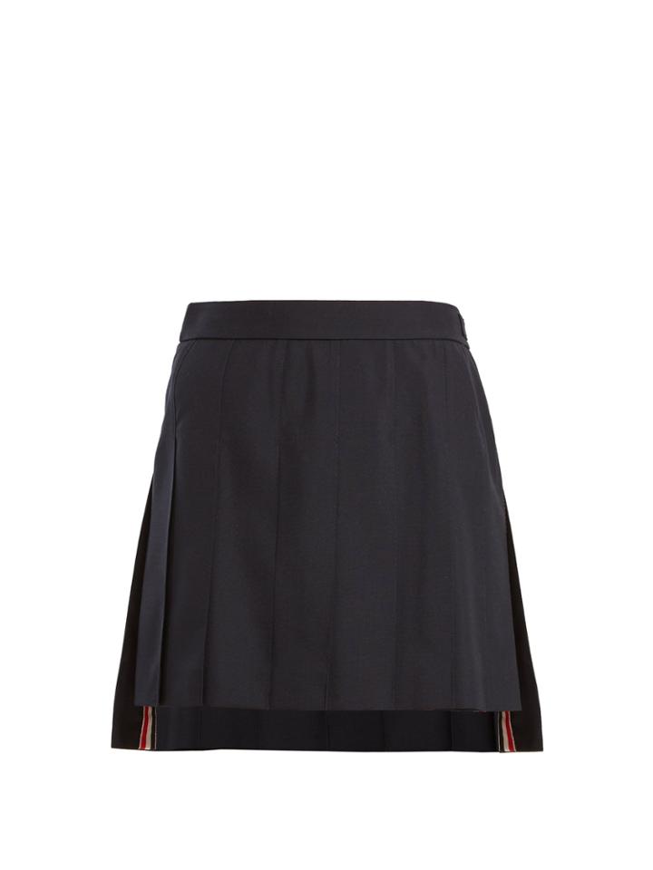 Thom Browne Pleated Wool-blend Mini-skirt