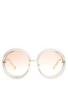 Matchesfashion.com Chlo - Carlina Round Frame Sunglasses - Womens - Pink