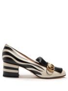 Gucci Marmont Fringed Zebra-appliqu Leather Loafers