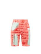 Matchesfashion.com Germanier - Metallic Tie-dye Cotton-blend Jersey Shorts - Womens - Red Multi