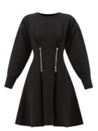 Alexander Mcqueen - Tubico Zipped-waist Stretch-knit Dress - Womens - Black