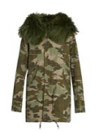 Mr & Mrs Italy Camouflage-print Fur-trimmed Canvas Parka