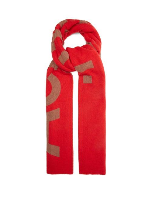 Matchesfashion.com Acne Studios - Toronty Logo-jacquard Wool-blend Scarf - Womens - Red Multi