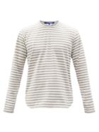 Matchesfashion.com Junya Watanabe - Striped Cotton-jersey Long-sleeved T-shirt - Mens - Grey