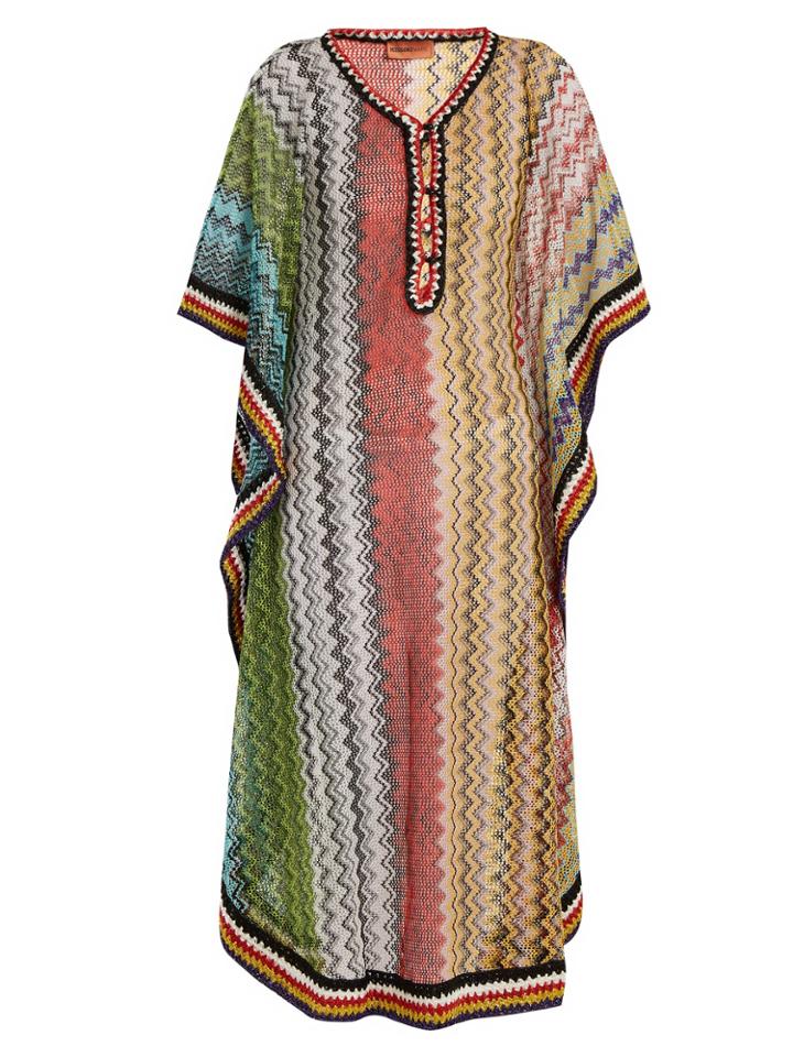 Missoni Mare Half Button Zigzag-pattern Kaftan