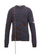 Matchesfashion.com Aries - Space Dye Ribbed Knit Sweater - Mens - Blue