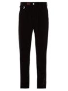 Matchesfashion.com Raf Simons - Ring And Logo Patch Corduroy Trousers - Mens - Black
