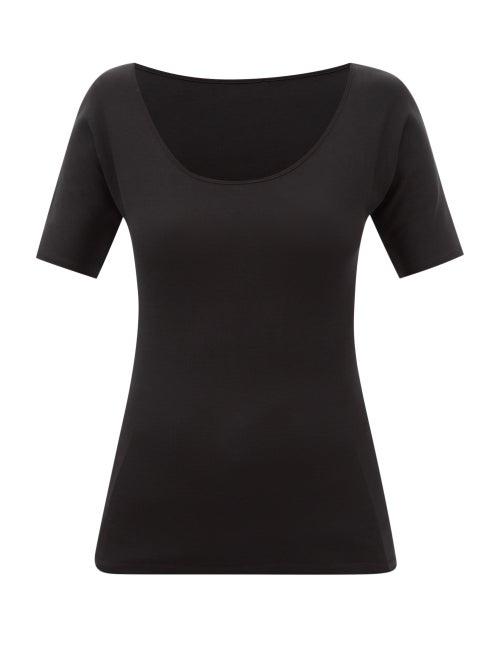 Lemaire - Scoop-neck Cotton-jersey T-shirt - Womens - Black