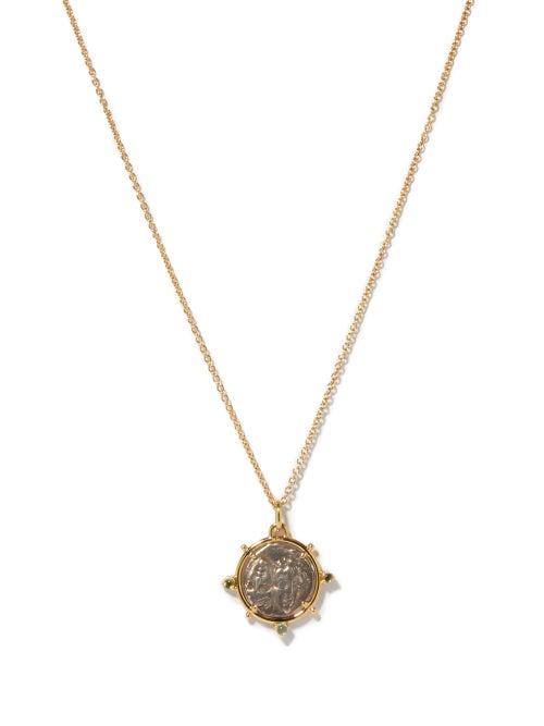 Ladies Fine Jewellery Dubini - Dioscuri Silver-coin & 18kt Gold Necklace - Womens - Silver Gold