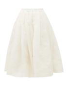 Matchesfashion.com Zanini - Pleated-waistband Silk-gazar Skirt - Womens - Ivory
