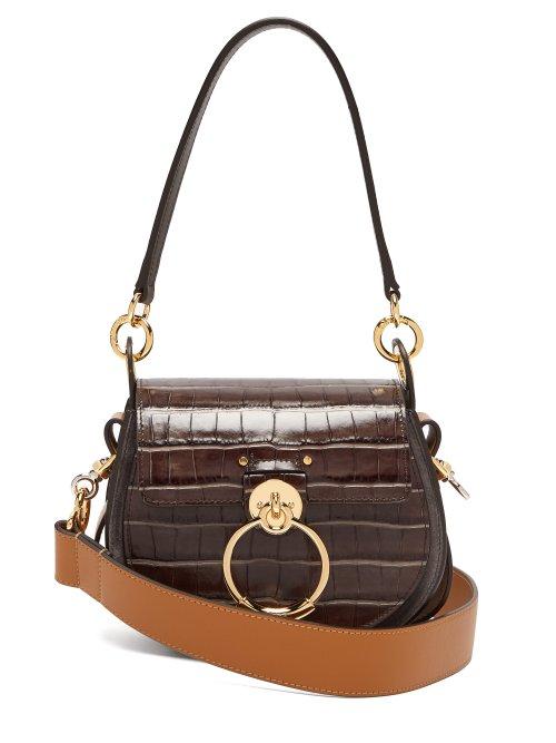 Matchesfashion.com Chlo - Tess Small Crocodile Effect Leather Cross Body Bag - Womens - Grey