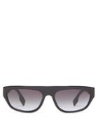 Matchesfashion.com Burberry - Flat-top Rectangular Acetate Sunglasses - Womens - Black