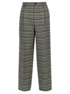 Matchesfashion.com Raf Simons - Relaxed Check Twill Trousers - Mens - Black White