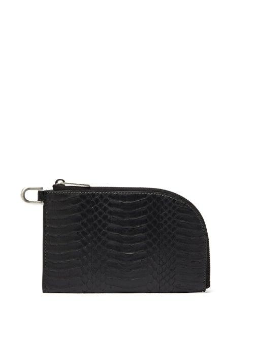 Matchesfashion.com Rick Owens - Glossed Snakeskin Pouch - Womens - Black