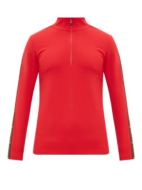 Matchesfashion.com Bogner - Lino Logo Stripe Half Zip Top - Mens - Red
