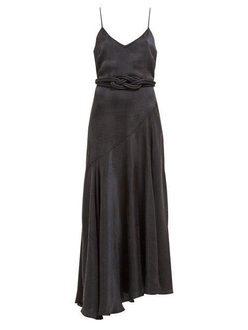Matchesfashion.com Mara Hoffman - Nina Bias Cut Satin Dress - Womens - Black